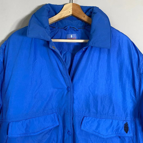 NWOT Free People FP Movement Off the Bleachers Coaches Jacket Women's Small Blue - Picture 8 of 16